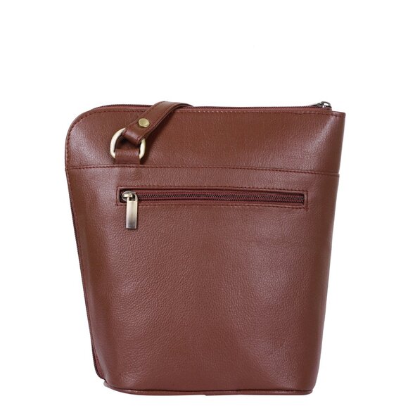 Brown Genuine Leather Crossbody Sling Bag for Women–Over The Shoulder Belt Purse - Picture 8 of 10